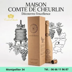 Dégustation de champagne Comte de Cheurlin sur terrasse à Montpellier 34