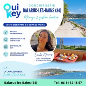Conciergerie OuiKey à Balaruc-les-Bains (34), service de ménage et gestion locative pour séjours sans souci