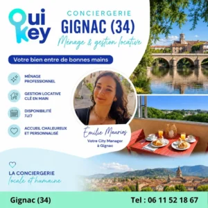 Conciergerie Ouikey à Gignac, services professionnels pour la gestion de location saisonnière.