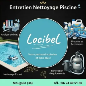 Entretien et nettoyage de piscine à Mauguio 34 avec LocibeL – analyse de l’eau, équipements et maintenance