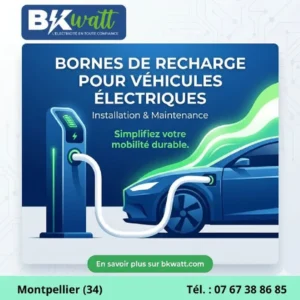 Installation de borne de recharge pour véhicule électrique à Montpellier 34 par BW Watt, solution de mobilité durable
