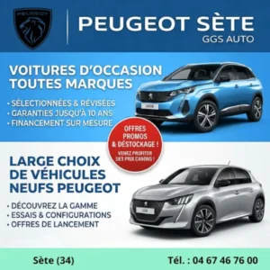 Voitures d’occasion toutes marques à Sète 34 chez Peugeot GGS Auto avec garantie et financement